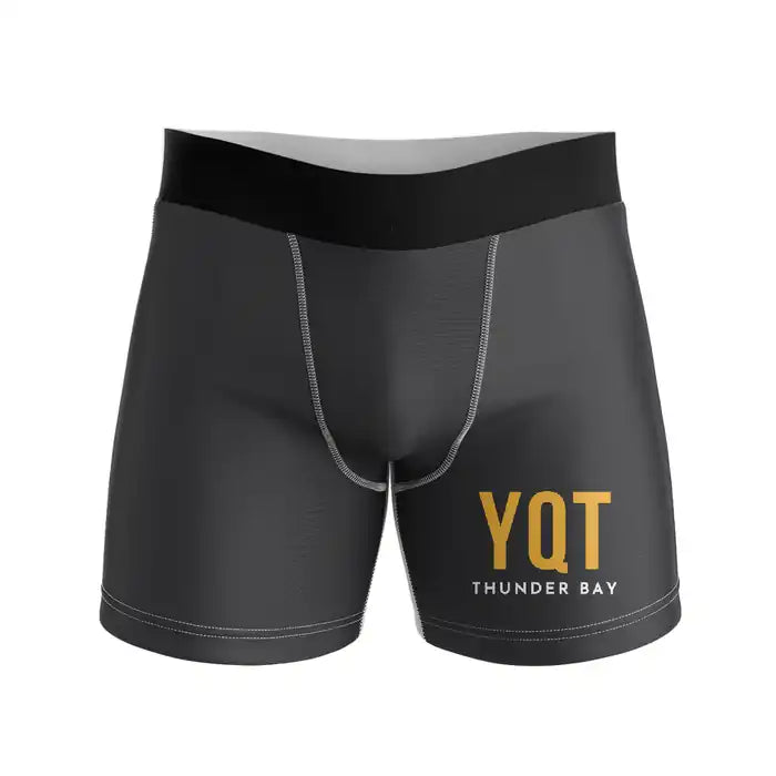Thunder Bay International Airport (YQT) Men Boxers - Code - Black