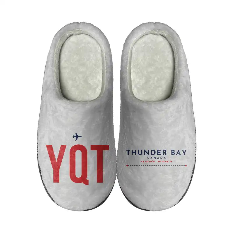 Thunder Bay International Airport (YQT) Slippers & Flip Flops - Slippers - Cotton - Code - Different - Light Gray
