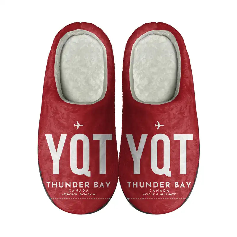 Thunder Bay International Airport (YQT) Slippers & Flip Flops - Slippers - Cotton - Code - Same - Red