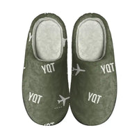 Thumbnail for Thunder Bay International Airport (YQT) Slippers & Flip Flops - Slippers - Cotton - Pattern - Green Army