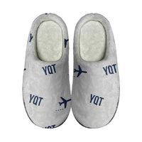 Thumbnail for Thunder Bay International Airport (YQT) Slippers & Flip Flops - Slippers - Cotton - Pattern - Light Gray