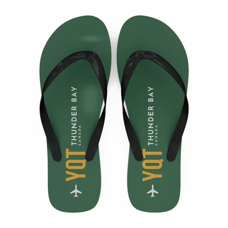 Thunder Bay International Airport (YQT) Slippers & Flip Flops - Slippers - Flip Flops - Code - Green