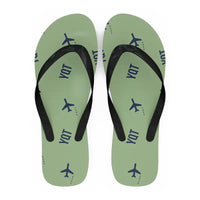 Thumbnail for Thunder Bay International Airport (YQT) Slippers & Flip Flops - Slippers - Flip Flops - Pattern - Light Green