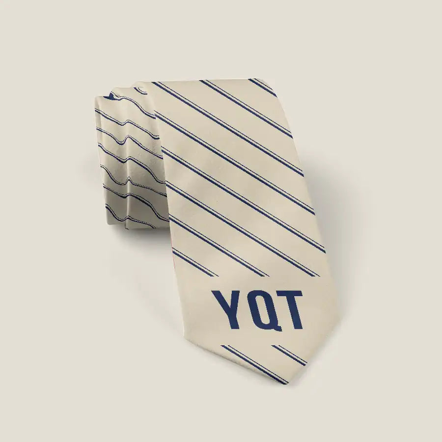 Thunder Bay International Airport (YQT) Ties - Tie - Stripe - Beige