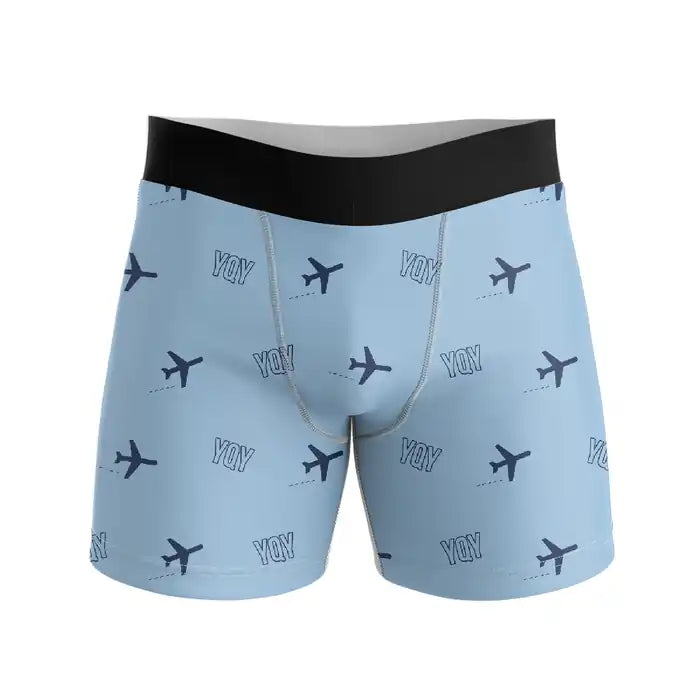Sydney–J.A. Douglas McCurdy Airport (YQY) Men Boxers - Pattern - Light Blue