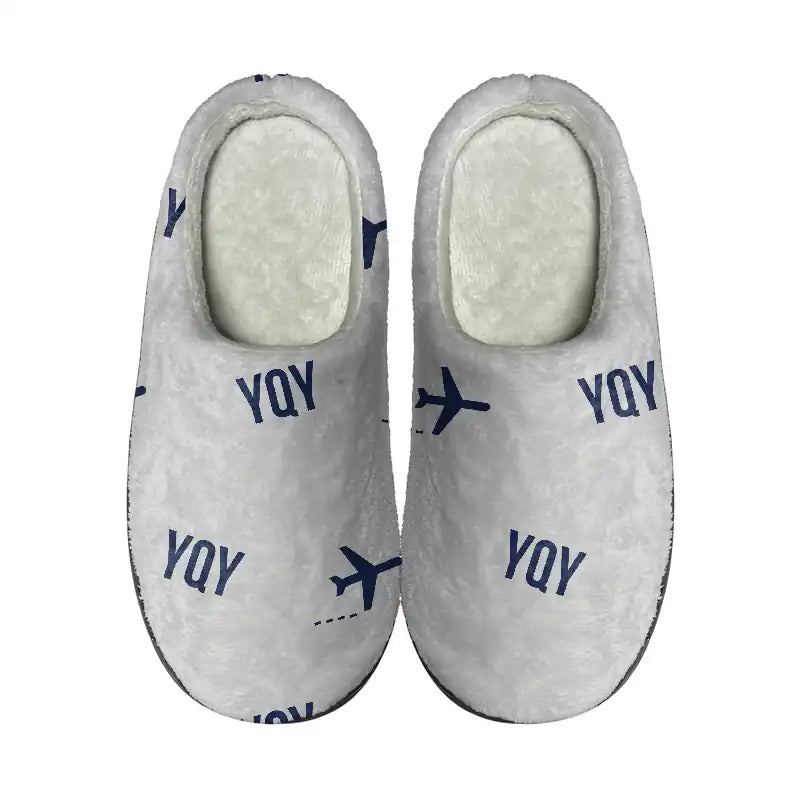 Sydney–J.A. Douglas McCurdy Airport (YQY) Slippers & Flip Flops - Slippers - Cotton - Pattern - Light Gray