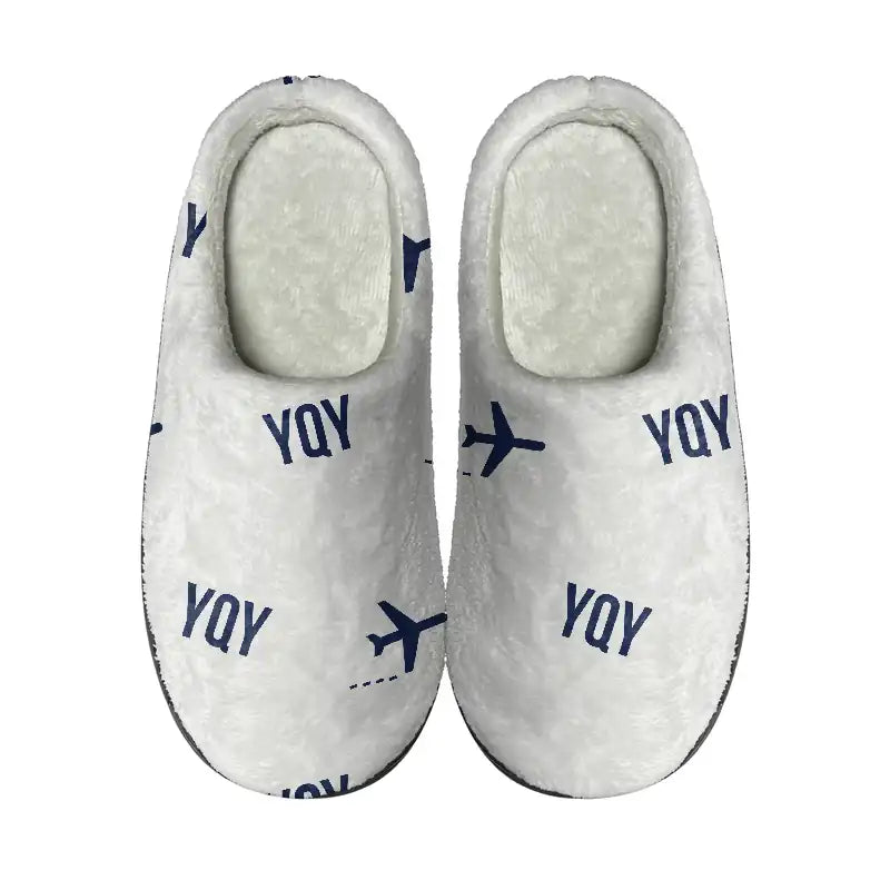 Sydney–J.A. Douglas McCurdy Airport (YQY) Slippers & Flip Flops - Slippers - Cotton - Pattern - White