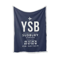 Thumbnail for Sudbury Airport (YSB) Bedding Sets & Blankets - Blanket - ID Tag - Navy Blue