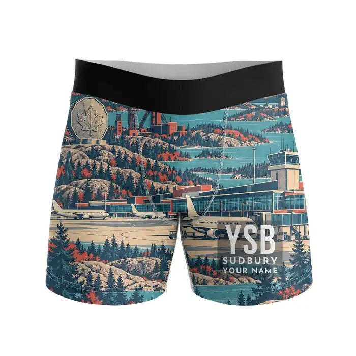 Sudbury Airport (YSB) Men Boxers - Scene + Name