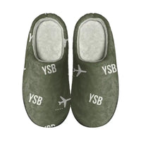 Thumbnail for Sudbury Airport (YSB) Slippers & Flip Flops - Slippers - Cotton - Pattern - Green Army