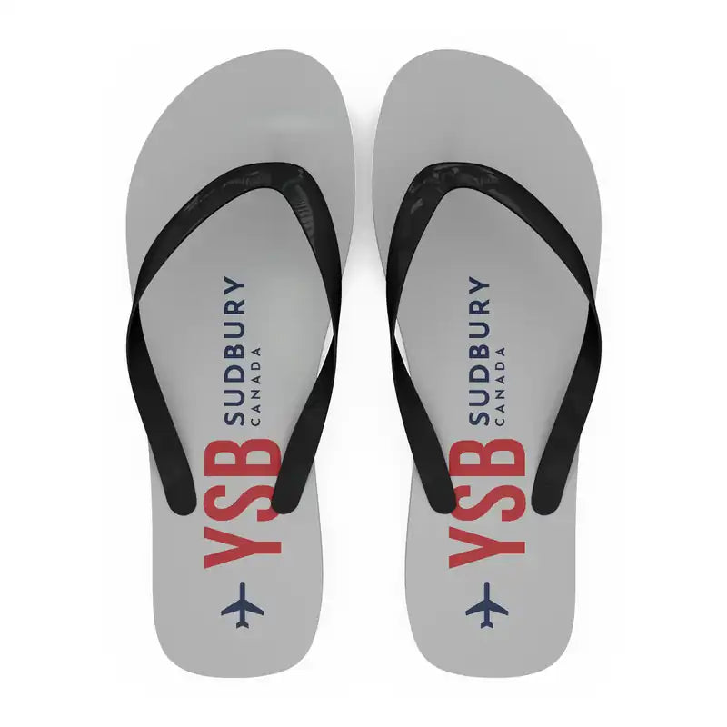 Sudbury Airport (YSB) Slippers & Flip Flops - Slippers - Flip Flops - Code - Light Gray