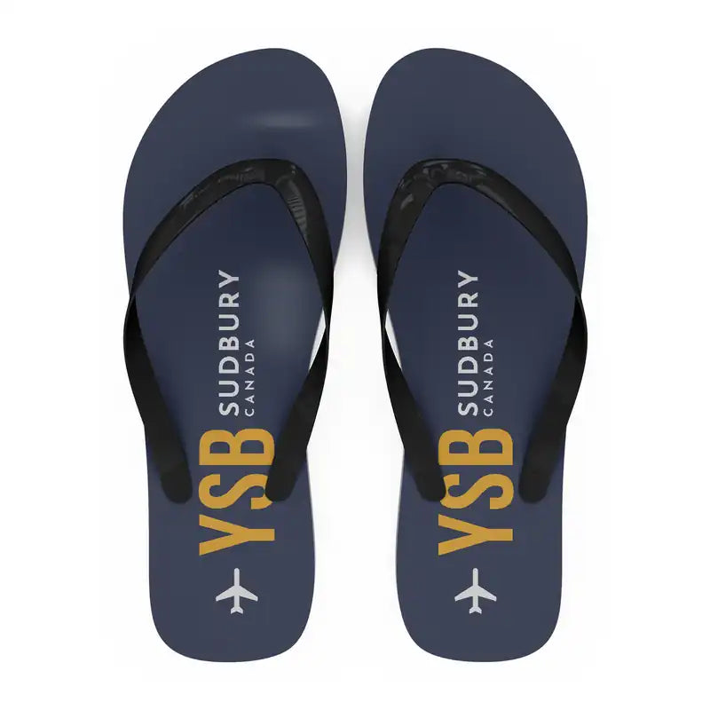 Sudbury Airport (YSB) Slippers & Flip Flops - Slippers - Flip Flops - Code - Navy Blue