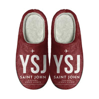 Thumbnail for Saint John Airport (YSJ) Slippers & Flip Flops - Slippers - Cotton - Code - Same - Dark Red