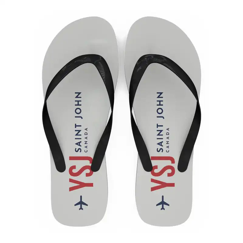 Saint John Airport (YSJ) Slippers & Flip Flops - Slippers - Flip Flops - Code - White