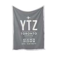 Thumbnail for Billy Bishop Toronto City Airport (YTZ) Bedding Sets & Blankets - Blanket - ID Tag - Gray