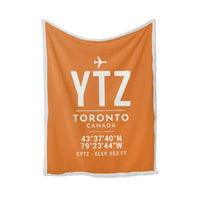 Thumbnail for Billy Bishop Toronto City Airport (YTZ) Bedding Sets & Blankets - Blanket - ID Tag - Orange