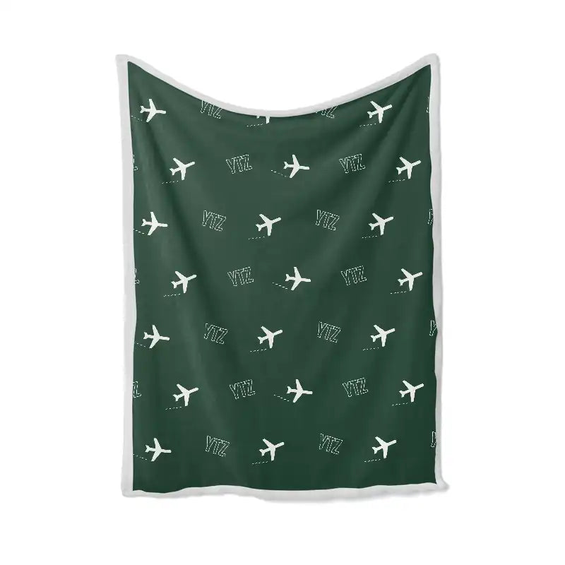 Billy Bishop Toronto City Airport (YTZ) Bedding Sets & Blankets - Blanket - Pattern - Dark Green