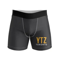 Thumbnail for Billy Bishop Toronto City Airport (YTZ) Men Boxers - Code - Black
