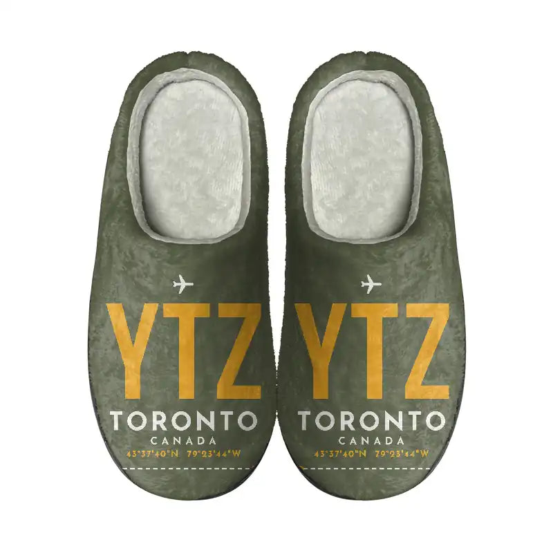 Billy Bishop Toronto City Airport (YTZ) Slippers & Flip Flops - Slippers - Cotton - Code - Same - Green Army
