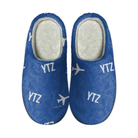Thumbnail for Billy Bishop Toronto City Airport (YTZ) Slippers & Flip Flops - Slippers - Cotton - Pattern - Blue