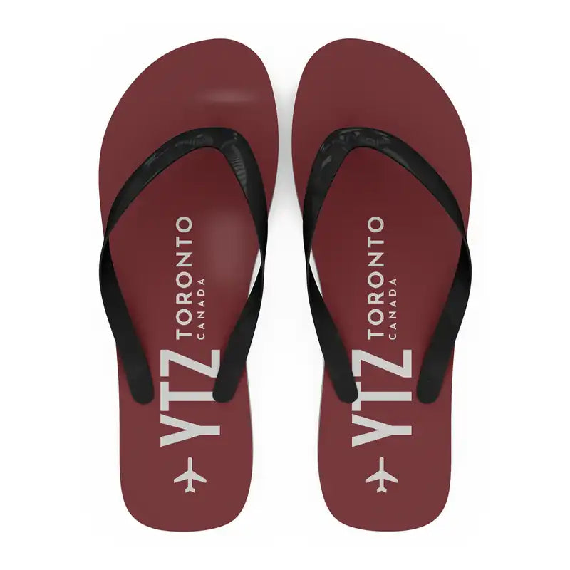 Billy Bishop Toronto City Airport (YTZ) Slippers & Flip Flops - Slippers - Flip Flops - Code - Dark Red