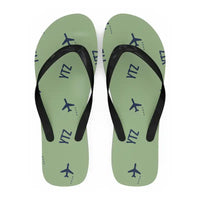 Thumbnail for Billy Bishop Toronto City Airport (YTZ) Slippers & Flip Flops - Slippers - Flip Flops - Pattern - Light Green