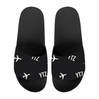 Thumbnail for Billy Bishop Toronto City Airport (YTZ) Slippers & Flip Flops - Slippers - Sport - Pattern - Black