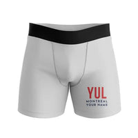 Thumbnail for Montréal–Trudeau International Airport (YUL) Men Boxers - Code + Name - Light Gray