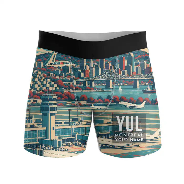 Montréal–Trudeau International Airport (YUL) Men Boxers - Scene + Name