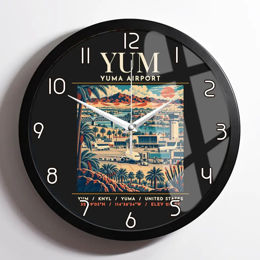 YUM - Poster - Wall Clock Framed - Black