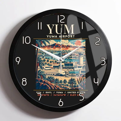 YUM - Poster - Wall Clock Framed - Black