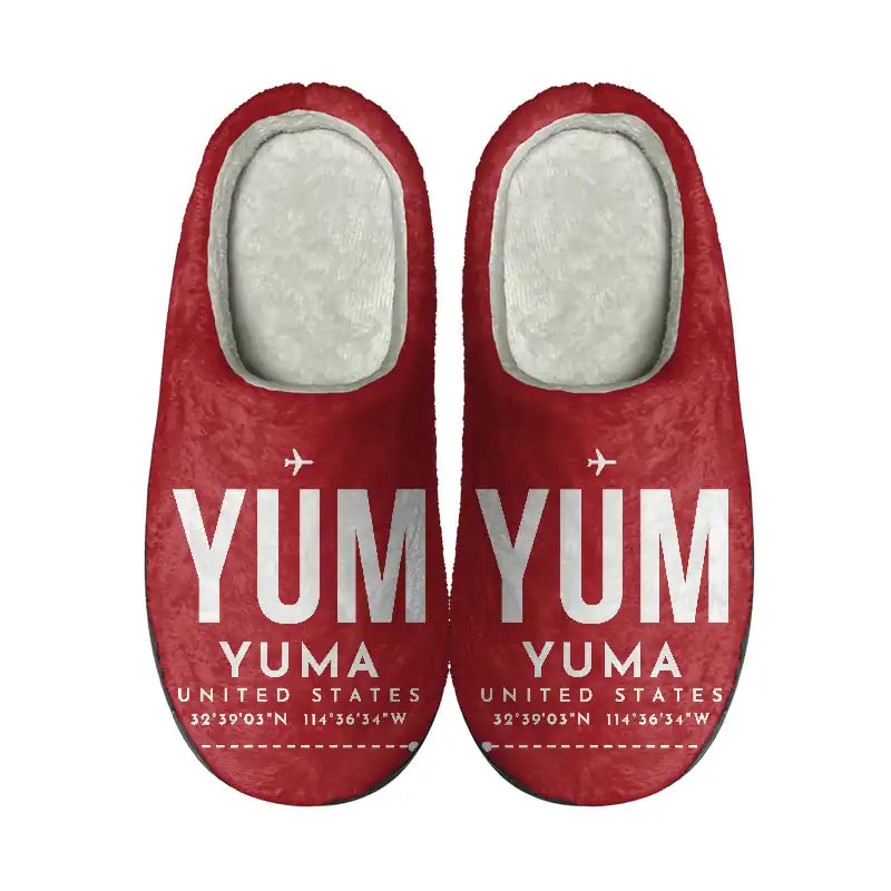 Yuma International Airport (YUM) Slippers & Flip Flops - Slippers - Cotton - Code - Same - Red