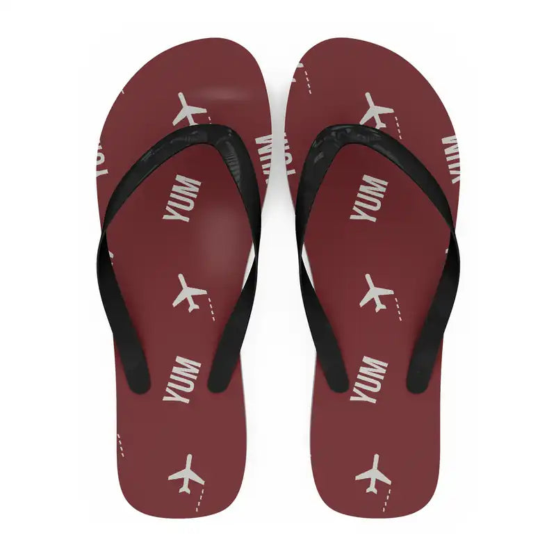 Yuma International Airport (YUM) Slippers & Flip Flops - Slippers - Flip Flops - Pattern - Dark Red