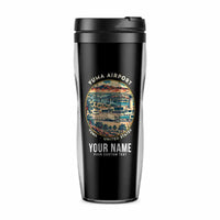 Thumbnail for Yuma International Airport (YUM) Travel Mugs - Badge + Name - Plastic (No Holder) - Black