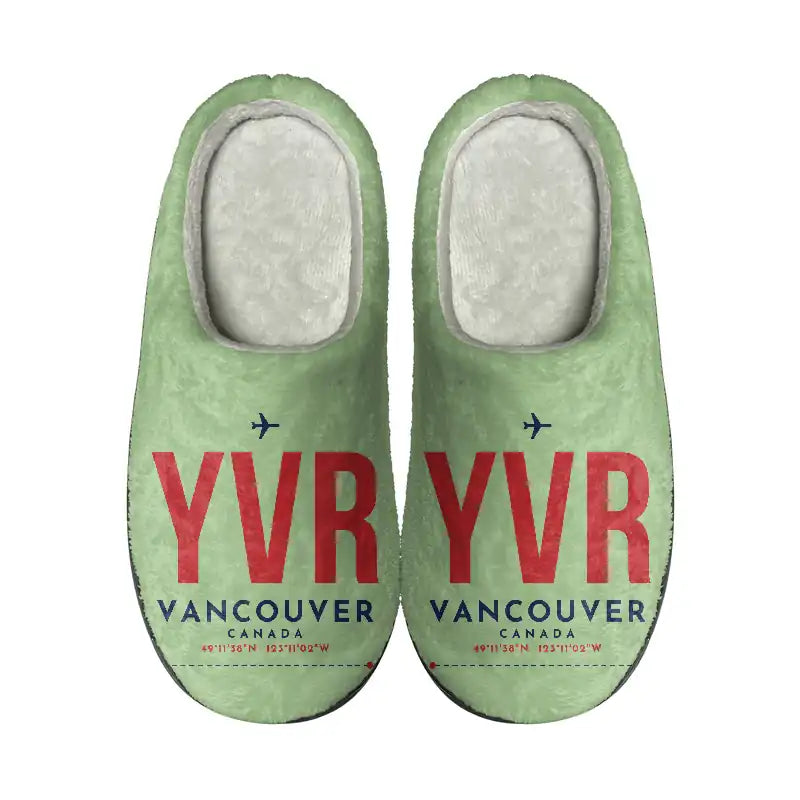 Vancouver International Airport (YVR) Slippers & Flip Flops - Slippers - Cotton - Code - Same - Light Green