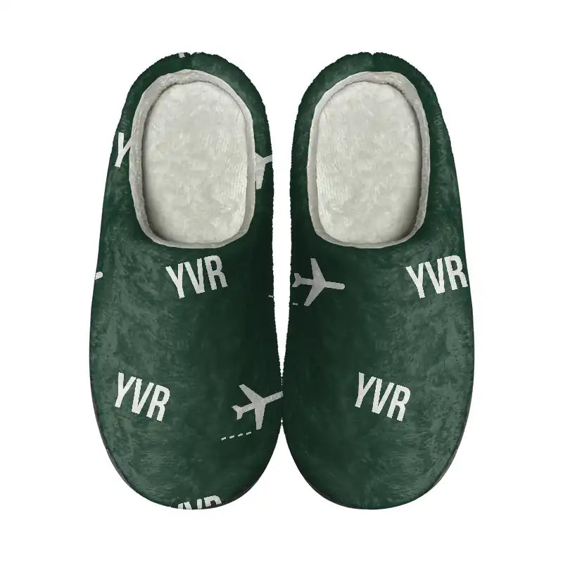 Vancouver International Airport (YVR) Slippers & Flip Flops - Slippers - Cotton - Pattern - Dark Green