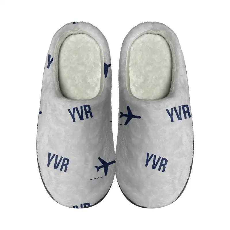 Vancouver International Airport (YVR) Slippers & Flip Flops - Slippers - Cotton - Pattern - Light Gray