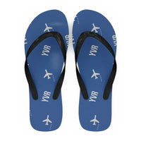 Thumbnail for Vancouver International Airport (YVR) Slippers & Flip Flops - Slippers - Flip Flops - Pattern - Blue