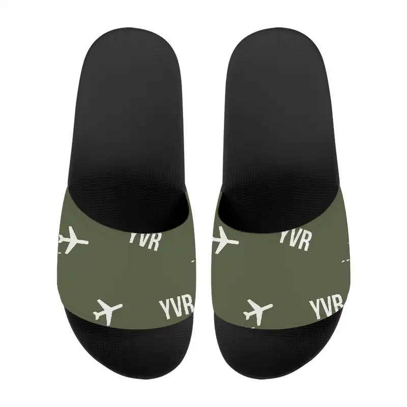 Vancouver International Airport (YVR) Slippers & Flip Flops - Slippers - Sport - Pattern - Green Army