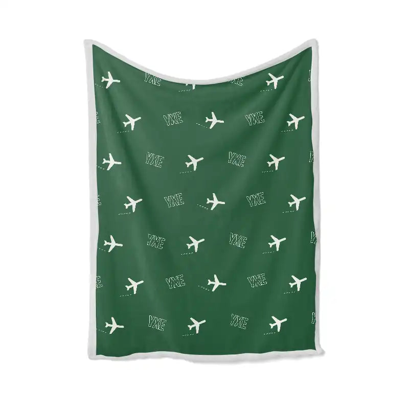Saskatoon John G. Diefenbaker International Airport (YXE) Bedding Sets & Blankets - Blanket - Pattern - Green