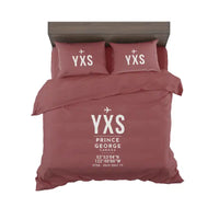 Thumbnail for Prince George Airport (YXS) Bedding Sets & Blankets - Bedding Set - ID Tag - Dark Red