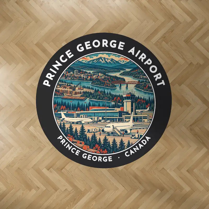 Prince George Airport (YXS) Carpets - Carpet Round - Badge - Black