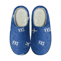 Thumbnail for Prince George Airport (YXS) Slippers & Flip Flops - Slippers - Cotton - Pattern - Blue