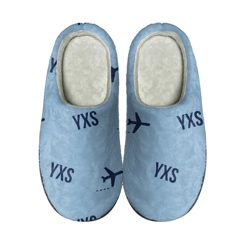 Prince George Airport (YXS) Slippers & Flip Flops - Slippers - Cotton - Pattern - Light Blue