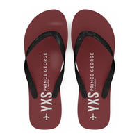 Thumbnail for Prince George Airport (YXS) Slippers & Flip Flops - Slippers - Flip Flops - Code - Dark Red