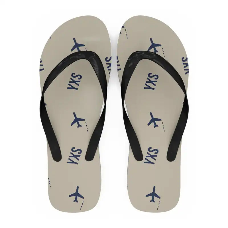 Prince George Airport (YXS) Slippers & Flip Flops - Slippers - Flip Flops - Pattern - Beige