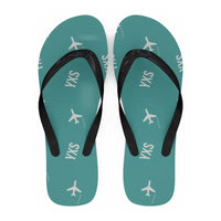 Thumbnail for Prince George Airport (YXS) Slippers & Flip Flops - Slippers - Flip Flops - Pattern - Turquoise