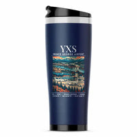 Thumbnail for Prince George Airport (YXS) Travel Mugs - Poster - Stainless Steel (No Holder) - Dark Blue