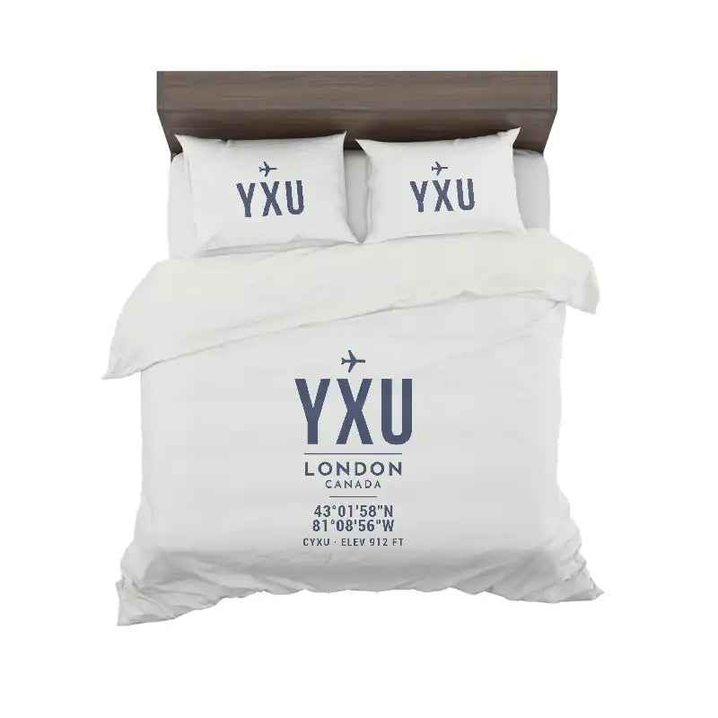 London International Airport (YXU) Bedding Sets & Blankets - Bedding Set - ID Tag - White
