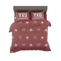 Thumbnail for London International Airport (YXU) Bedding Sets & Blankets - Bedding Set - Pattern - Dark Red